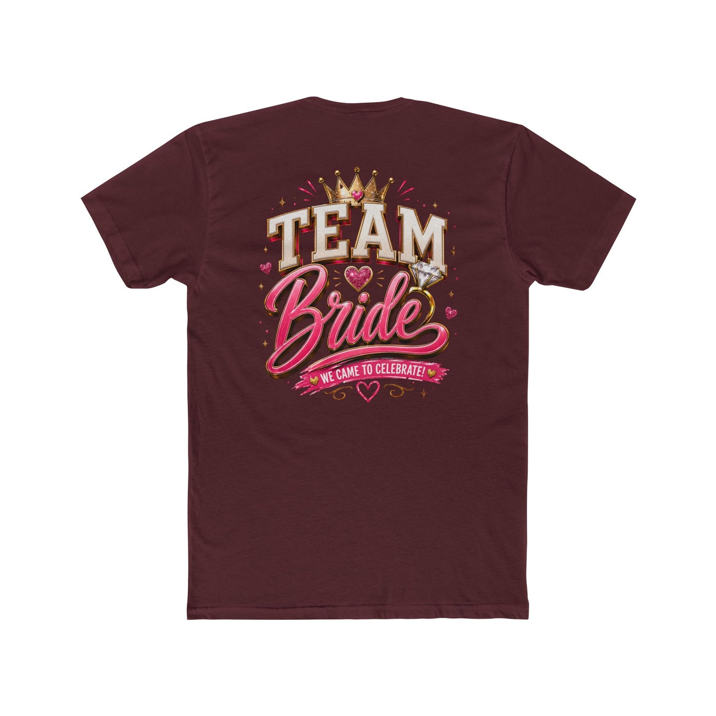 Team Bride T‑Shirt — Bachelorette Party Tee with Crown & Hearts