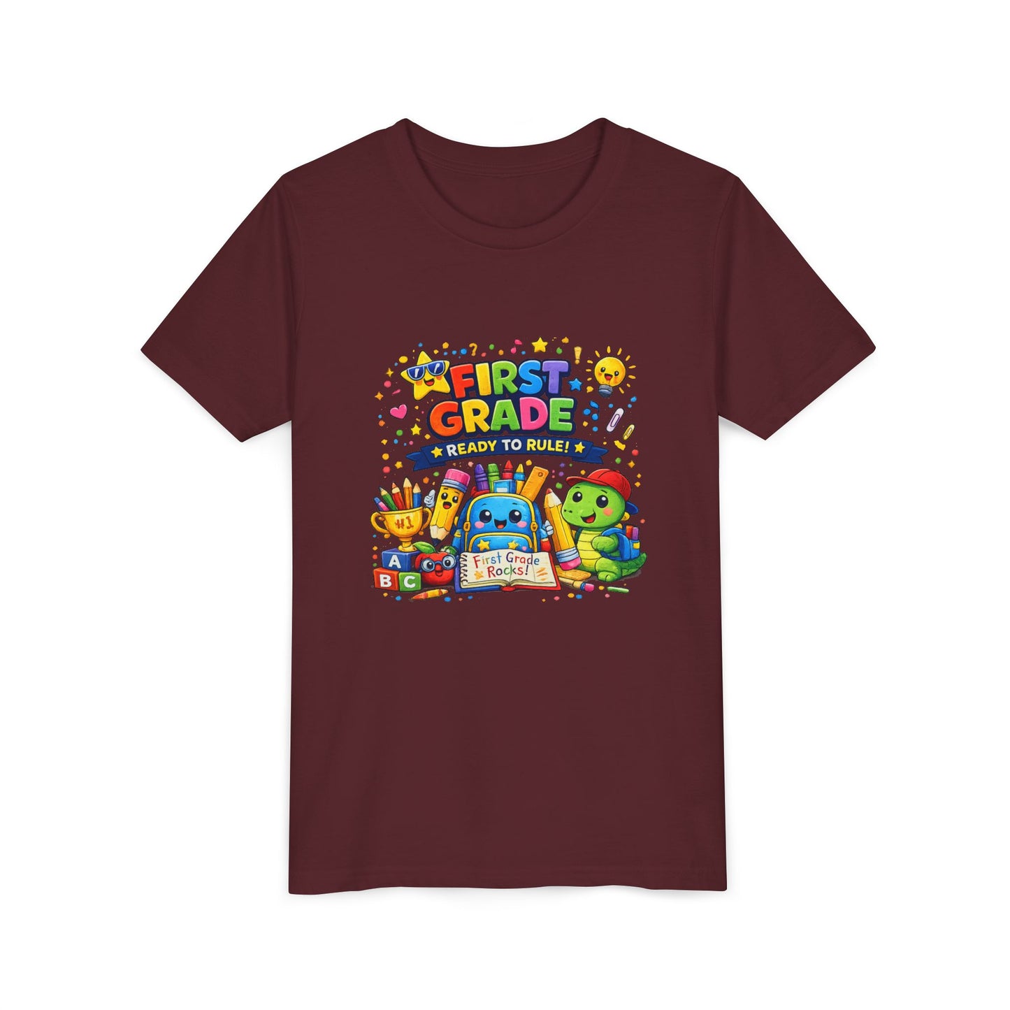 First Grade Youth T‑Shirt – "First Grade Ready to Rule" Cute Back-to-School Tee