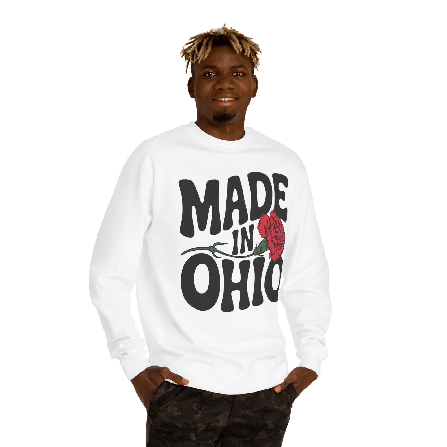 Made in Ohio Sweatshirt — Retro Floral State Pride Crewneck