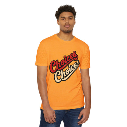 Choices Script T-Shirt — Retro Double-Word Graphic Tee