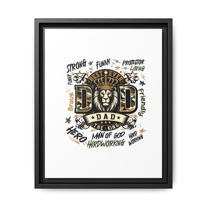 Framed Matte Canvas 'Best Ever DAD' Wall Art – Lion King Design, Father’s Day Gift