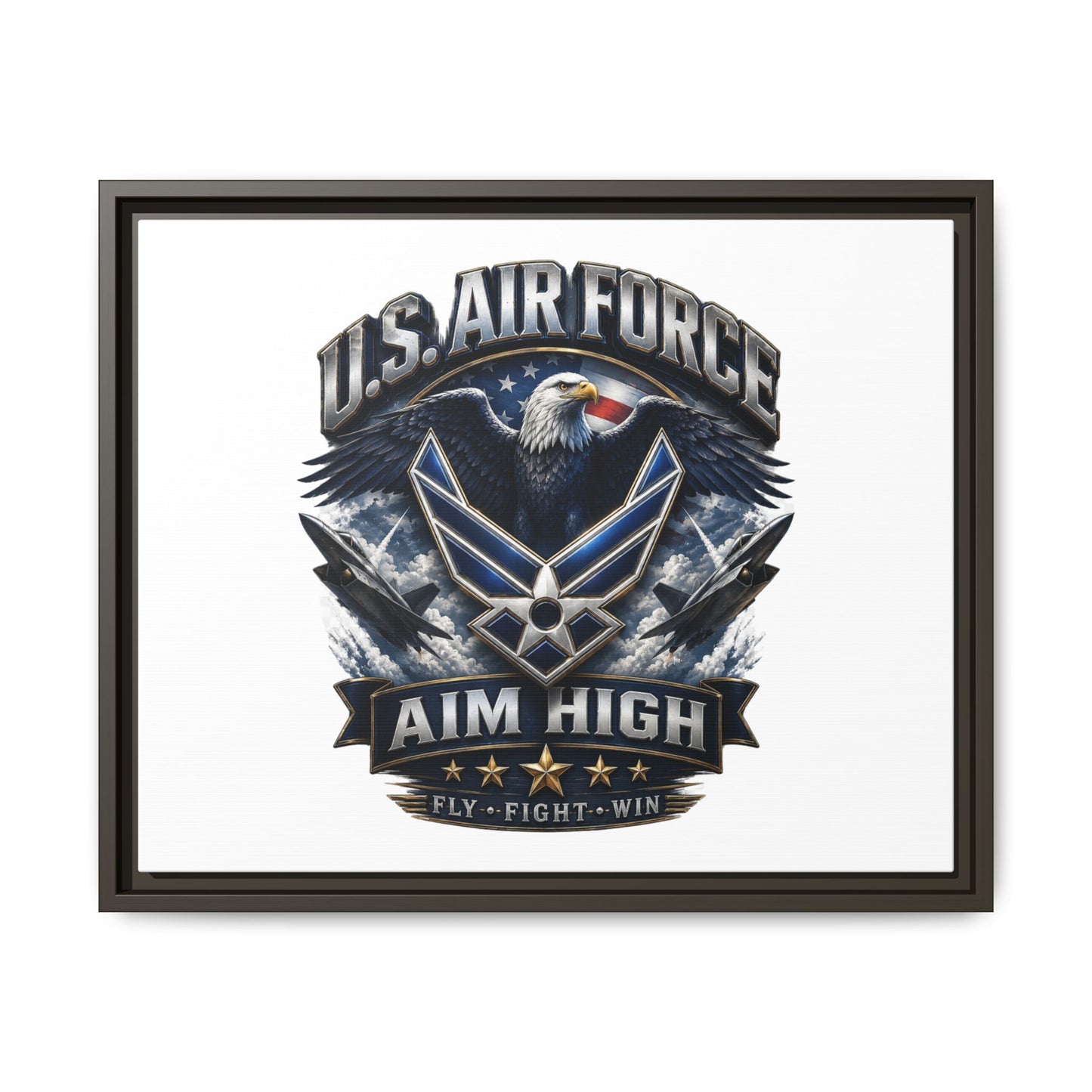 U.S. Air Force 'Aim High' Framed Matte Canvas Wall Art
