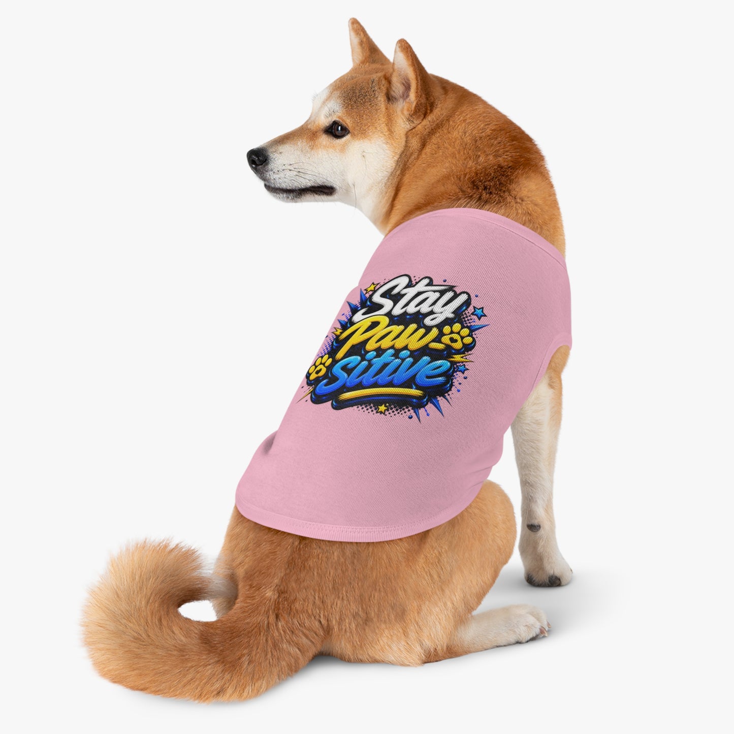 Stay Paw-sitive Pet Tank Top — Positive Paw Print Dog Shirt