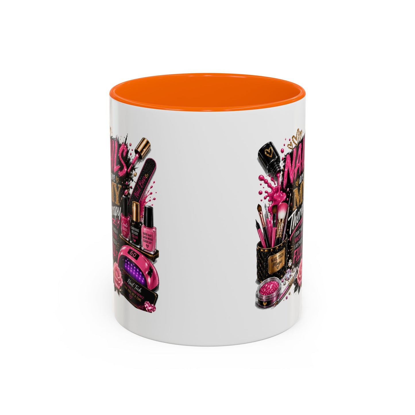 Coffee Mug — "Nails Are My Therapy" Pink Nail Tech Gift