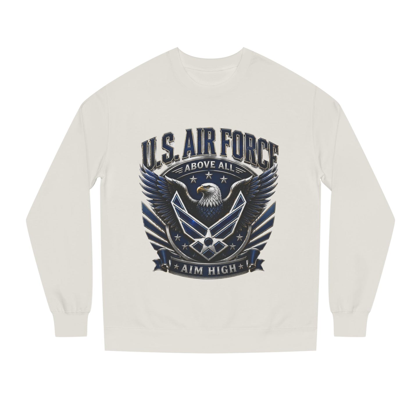 U.S. Air Force Crewneck Sweatshirt — "Above All, Aim High" Graphic