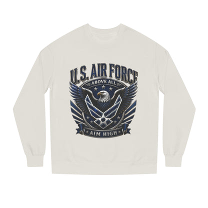U.S. Air Force Crewneck Sweatshirt — "Above All, Aim High" Graphic