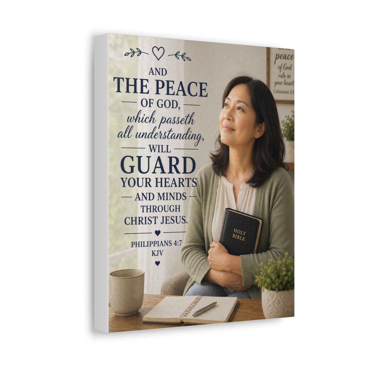 Stretched Canvas - "And the Peace of God" Philippians 4:7 Christian Wall Art