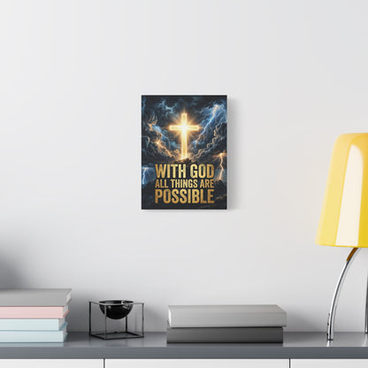 "With God All Things Are Possible" Canvas Wall Art