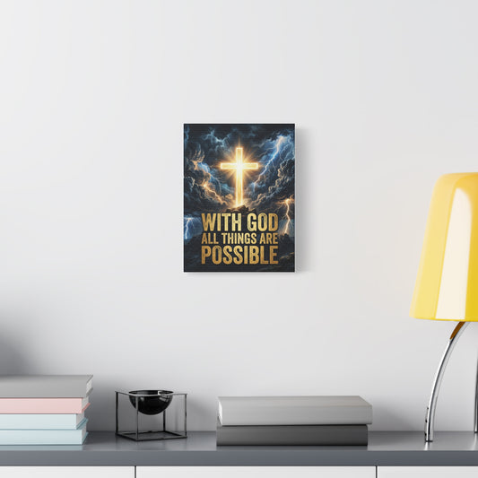 "With God All Things Are Possible" Canvas Wall Art