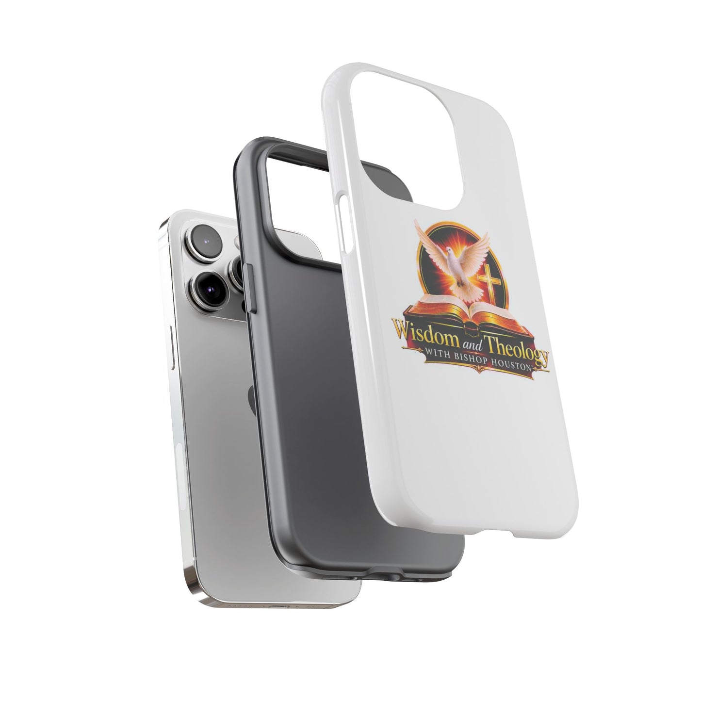 Wisdom and Theology Phone Case — Christian Dove & Cross Protective Tough Case