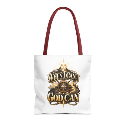 When I Can’t, God Can Christian Tote Bag – Faith Inspirational Beach Carryall