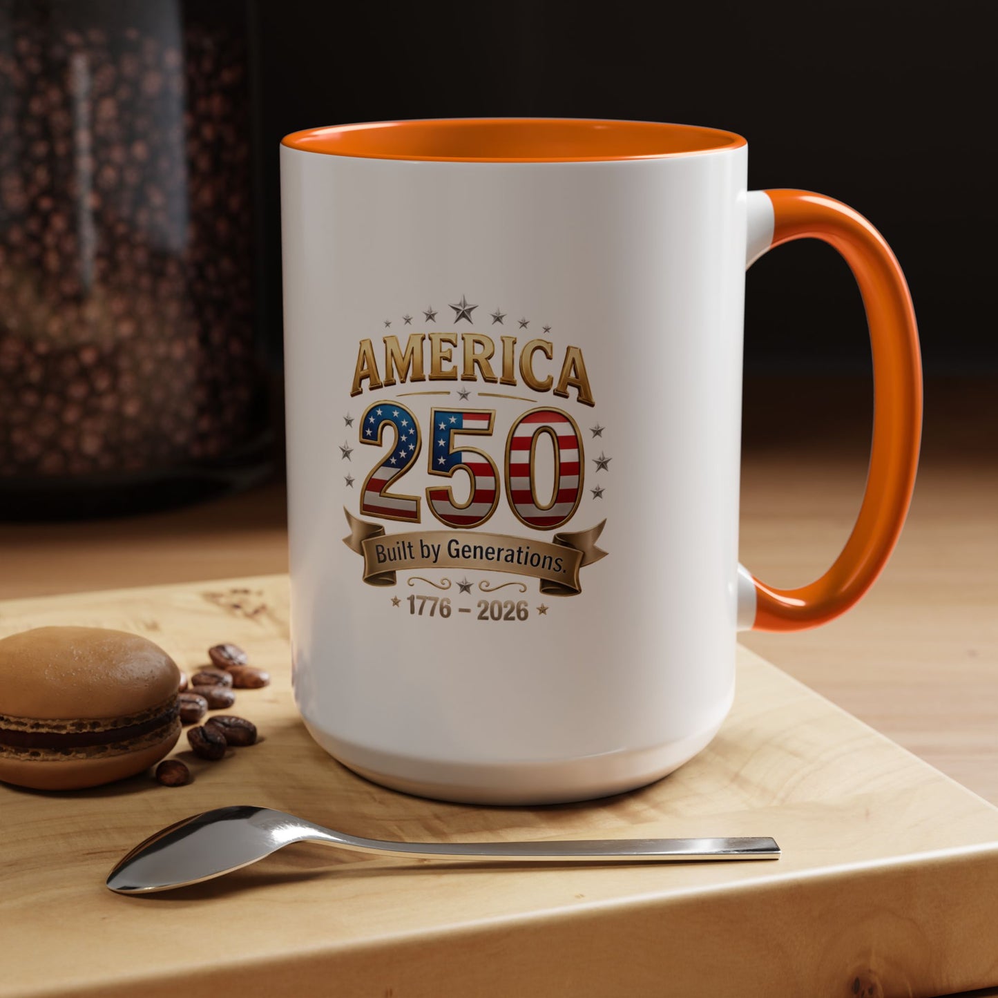 America 250 Coffee Mug — Patriotic 1776–2026 Anniversary Accent Mug