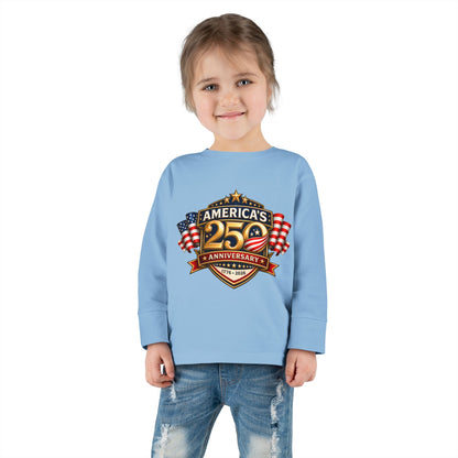 Toddler Long Sleeve Tee — "America's 25th Anniversary" Patriotic Badge