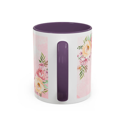She is Mom Floral Accent Coffee Mug – ‘She is strong, loving, selfless and beautiful’ Gift for Mother’s Day