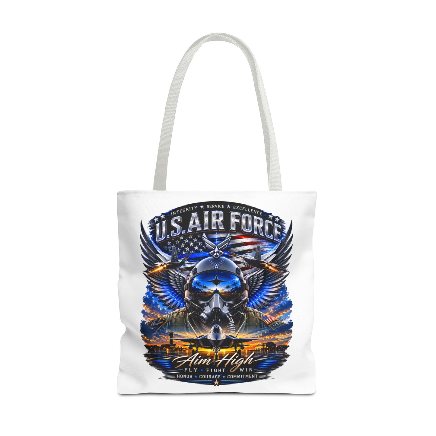 U.S. Air Force Aviator Tote Bag – 'Aim High' Military Pilot Design