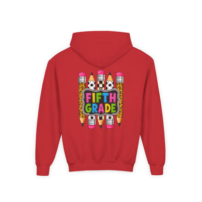 Fifth Grade Kids Hoodie — Colorful Pencil Back‑to‑School Sweatshirt for Students