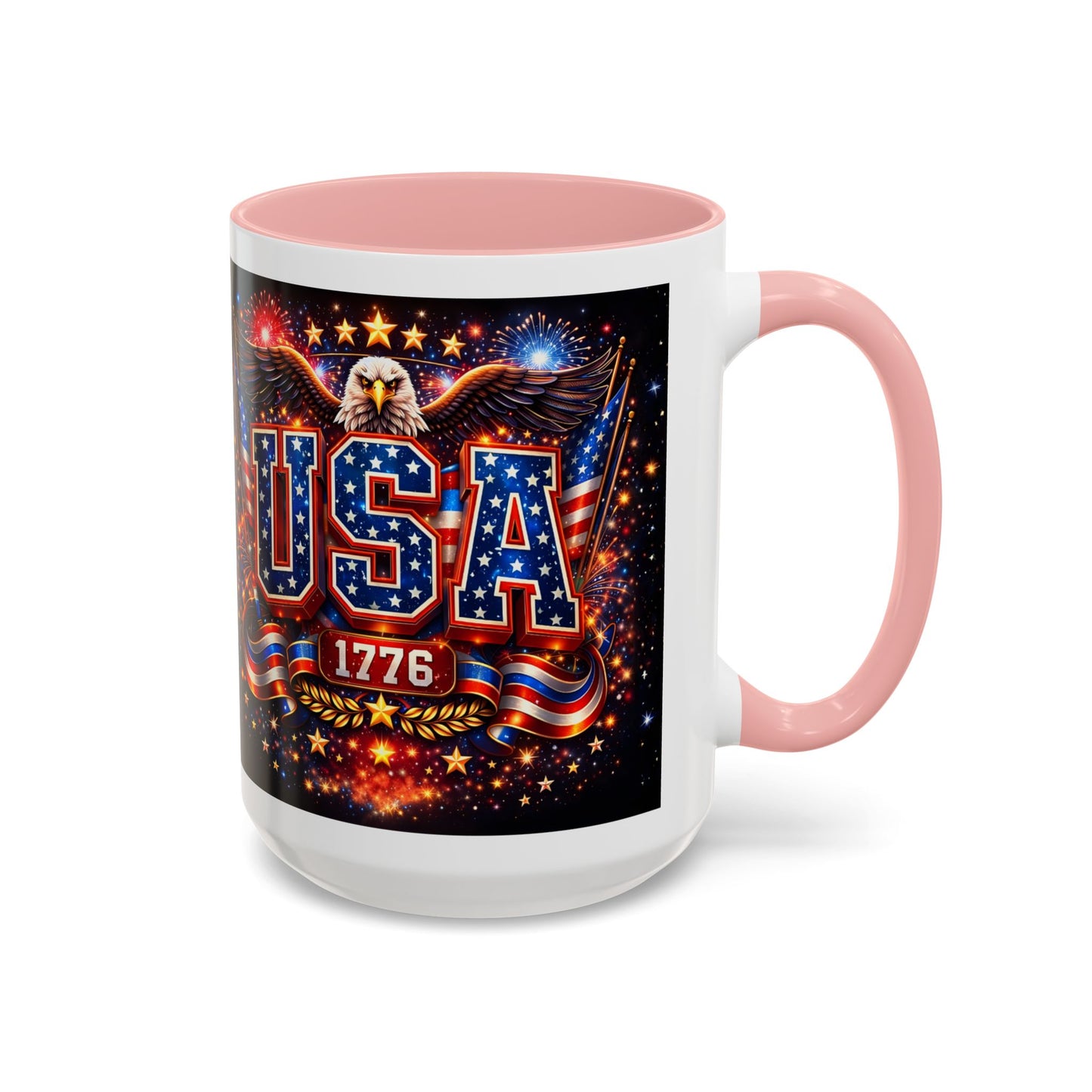 USA Eagle Coffee Mug – Patriotic 1776 Accent Mug (11/15oz)