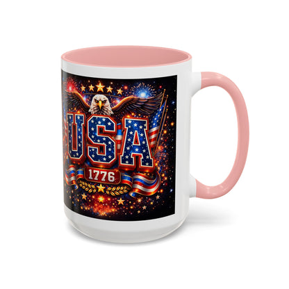 USA Eagle Coffee Mug – Patriotic 1776 Accent Mug (11/15oz)