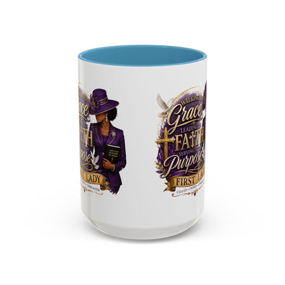 Faith & Purpose Accent Coffee Mug — First Lady Church Design (11/15oz)