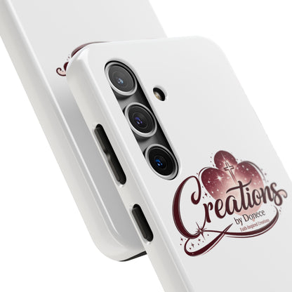 Tough Phone Case — "Creations by Donece" Logo Protective Phone Cover