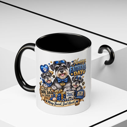 Father's Day Dog Dad Coffee Mug — "Happy Father's Day" Accent Mug (11/15oz)