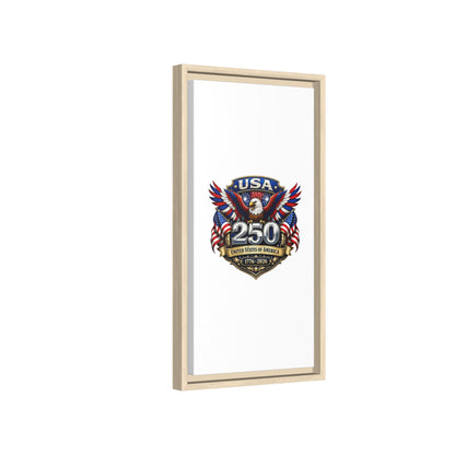 USA 250 Anniversary Framed Canvas — Patriotic Eagle 1776–2026 Wall Art