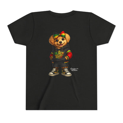 Youth Tee — Black History Queen Bear Graphic T-Shirt