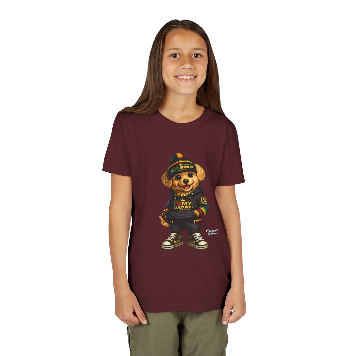 Youth Bear Graphic Tee – "I Love My Culture" Urban Streetwear