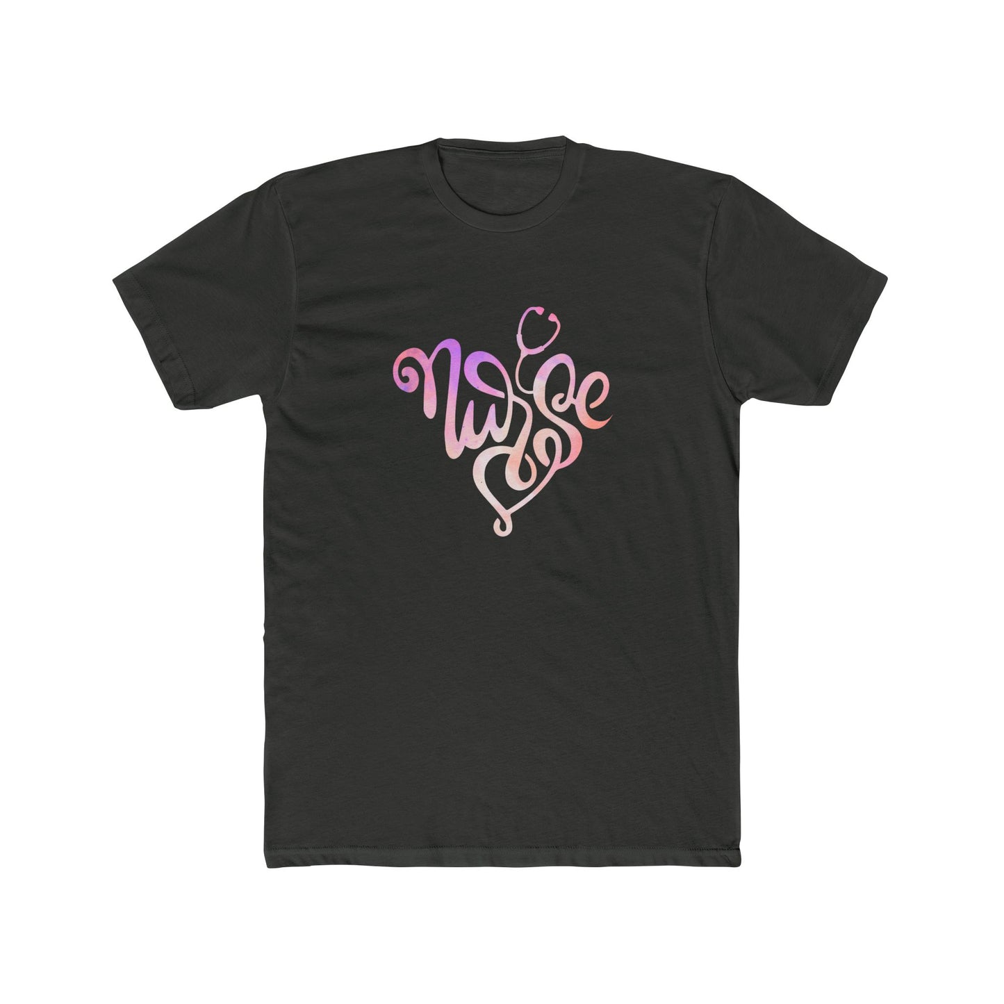 Nurse Heart Stethoscope T-Shirt — Gradient Script Nursing Tee