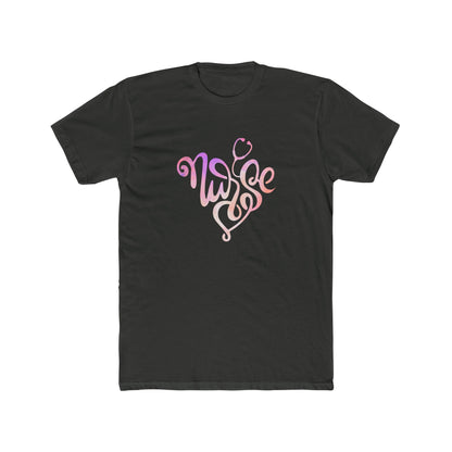 Nurse Heart Stethoscope T-Shirt — Gradient Script Nursing Tee