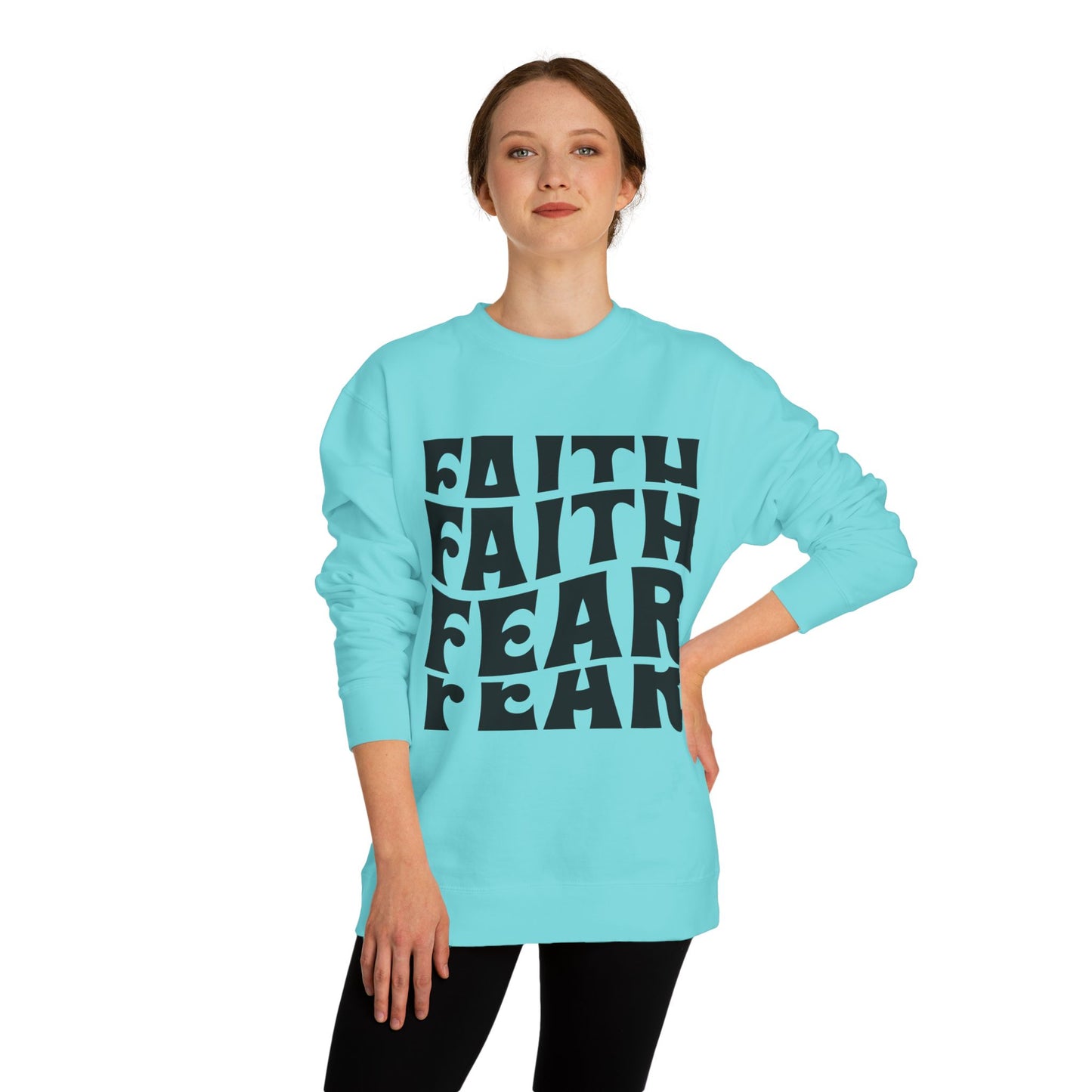 Faith Over Fear Crewneck Sweatshirt — Retro Graphic Faith Tee