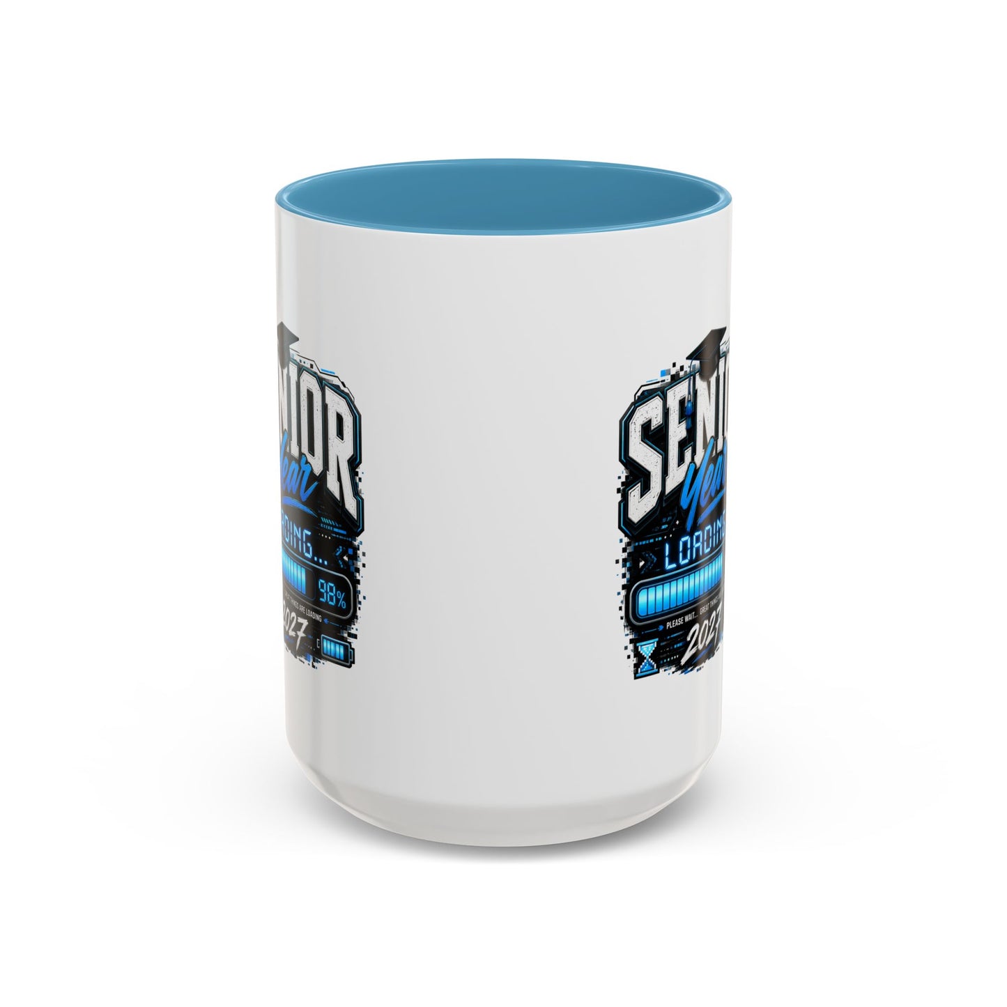 Senior Year Loading 2027 Accent Coffee Mug — Graduation Gift Cup (11/15oz)