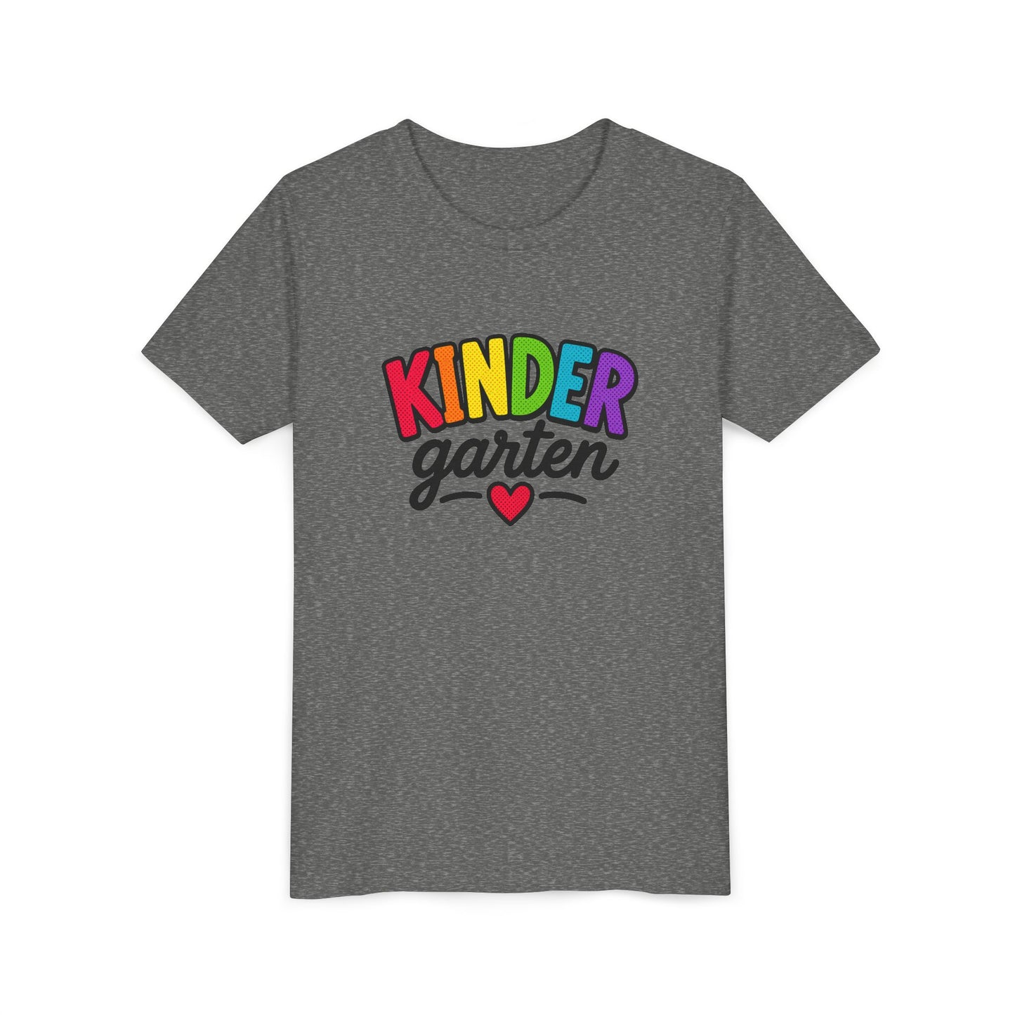 Kindergarten Rainbow Youth Tee — 'Kindergarten' Colorful Back-to-School Shirt