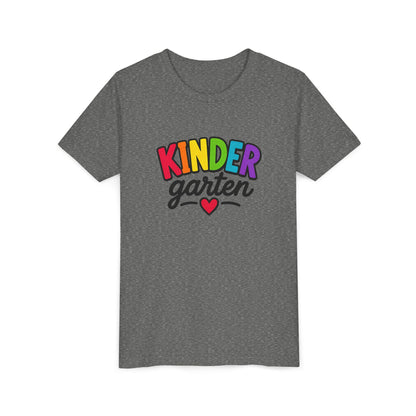Kindergarten Rainbow Youth Tee — 'Kindergarten' Colorful Back-to-School Shirt