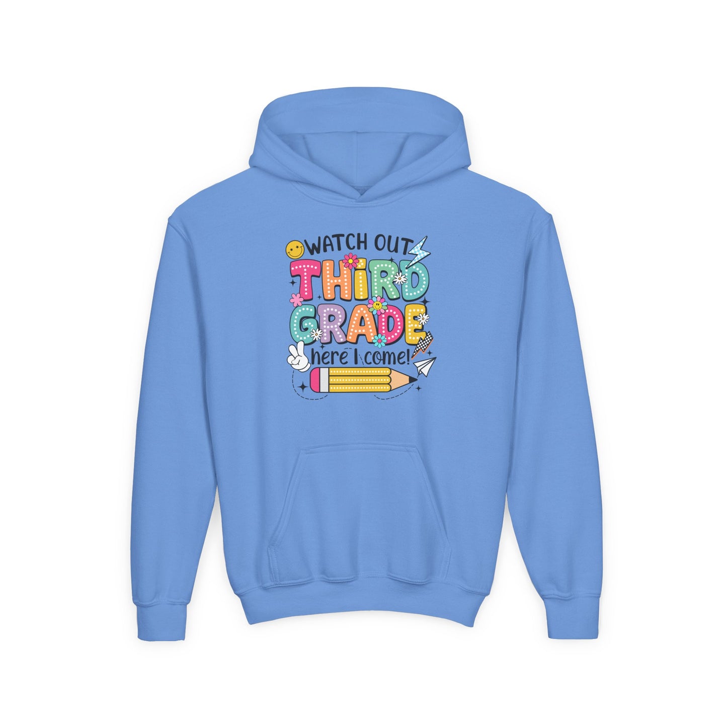 Kids "Watch Out Third Grade Here I Come" Hoodie - Back-to-School 3rd Grade Sweatshirt