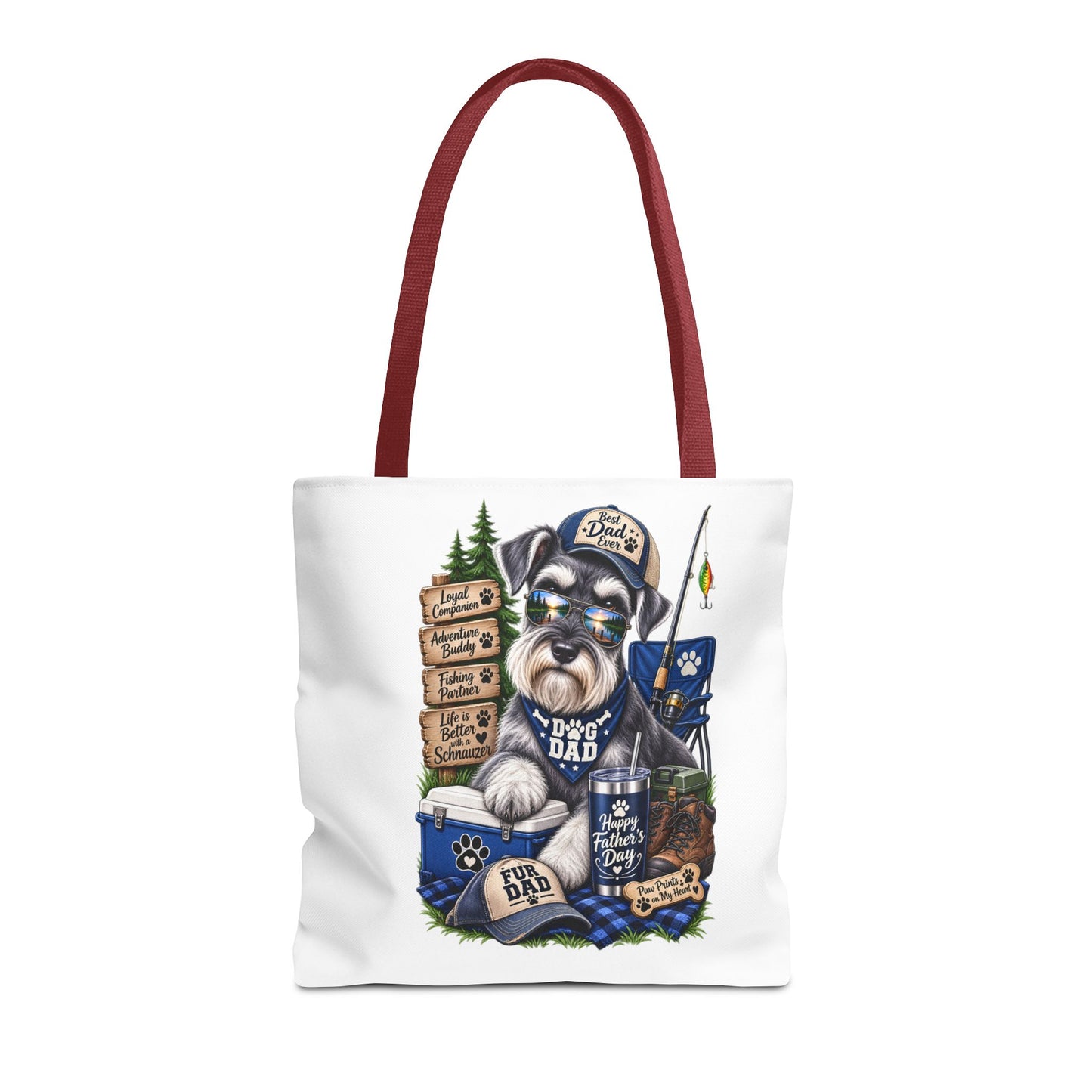 Dog Dad Fishing Tote Bag – Schnauzer Pet Lover Gift