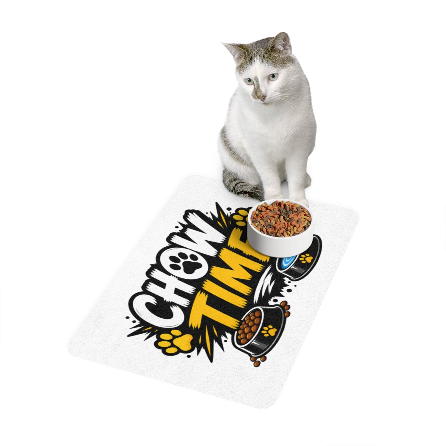 Chow Time Pet Food Mat (12x18) — Non-Slip Dog & Cat Feeding Placemat
