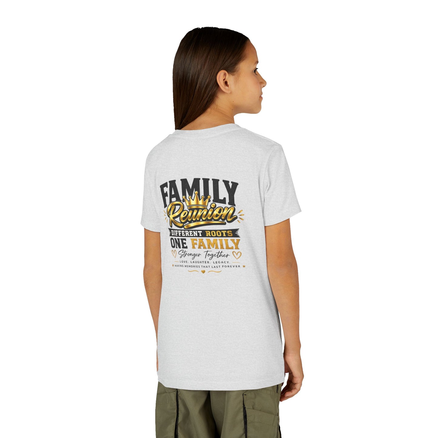 Family Reunion Youth Tee — "Different Roots One Family" Kids T-Shirt