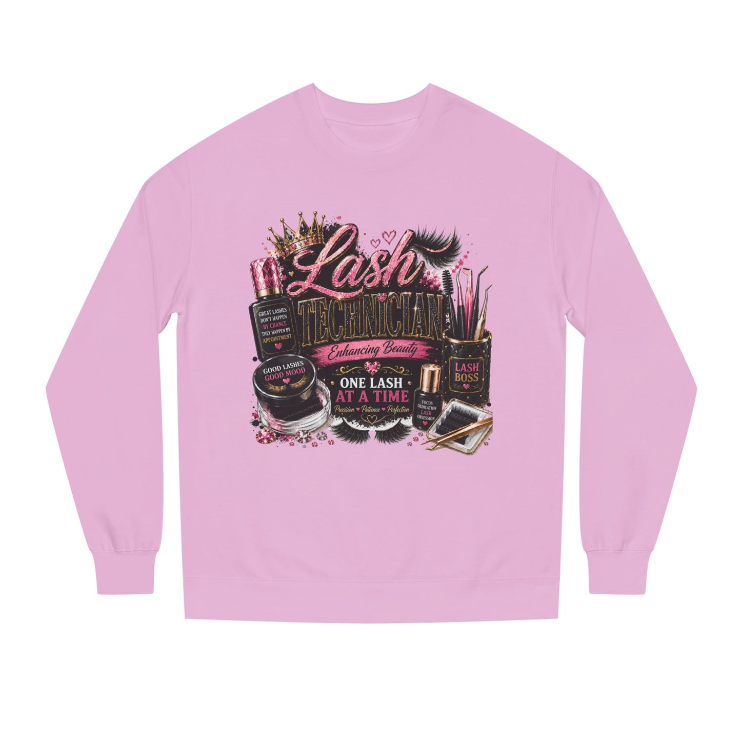 Eyelash Artist Crewneck Sweatshirt — “Lash Technician” Beauty Salon Graphic