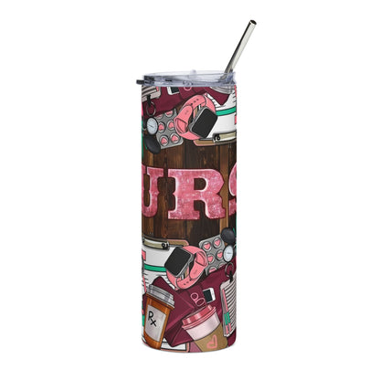 Nurse Life 20oz Stainless Steel Tumbler – Medical Scrubs, Stethoscope & Rx Design