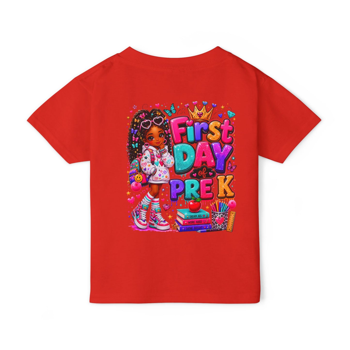 Toddler T-Shirt — "First Day of Pre-K" Colorful Back-to-School Graphic
