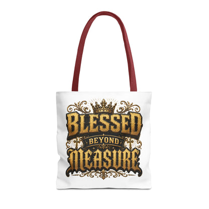 Blessed Beyond Measure Tote Bag — Inspirational Faith Canvas Tote