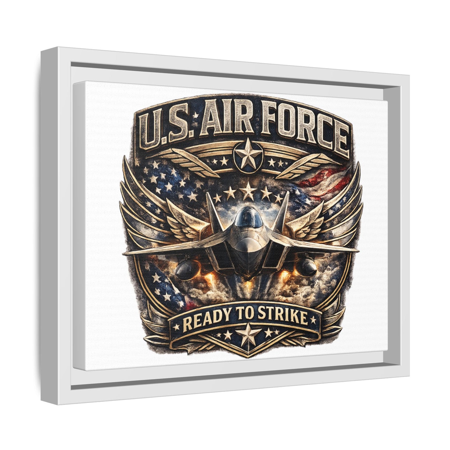 U.S. Air Force Framed Canvas Print – "Ready to Strike" Military Wall Art