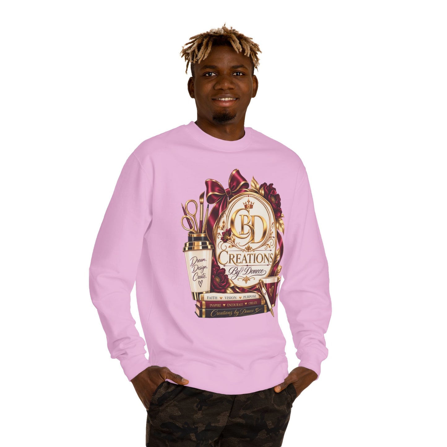 Creations by Damaris Graphic Sweatshirt — Cozy Artist Logo Crewneck
