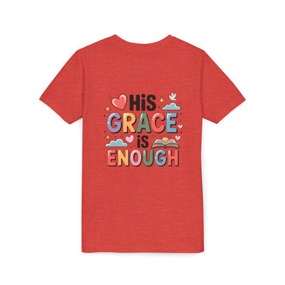 His Grace Is Enough Youth Tee — Christian Kids Inspirational Shirt