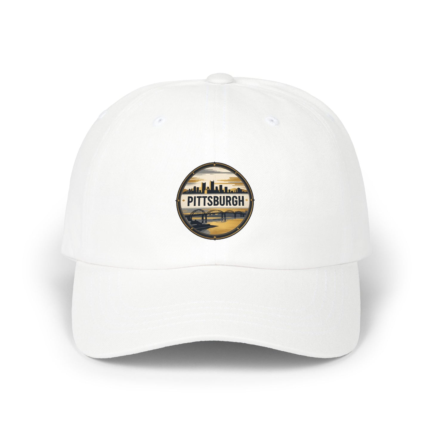 Pittsburgh Skyline Dad Cap – Vintage Round Patch Hat