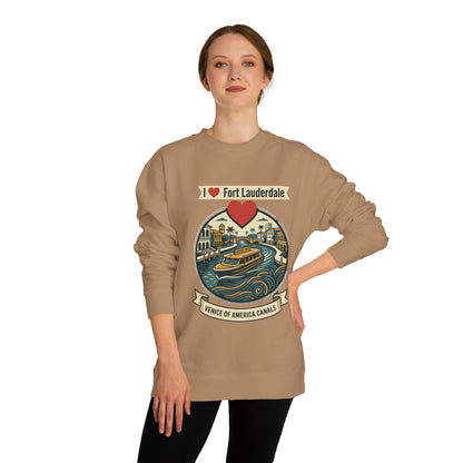 I  Fort Lauderdale Crewneck Sweatshirt — Venice of America Canals Graphic