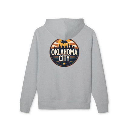 Oklahoma City Skyline Hoodie — Retro Sunset City Crewneck