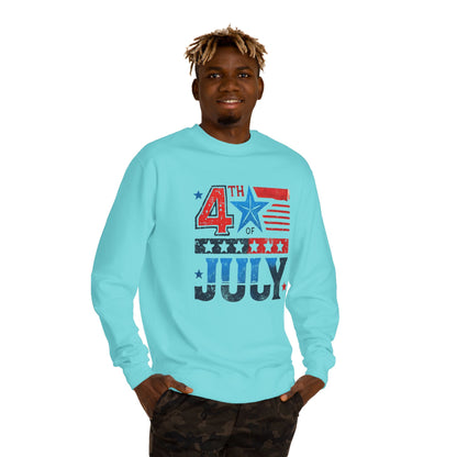 4th of July Crewneck Sweatshirt – Patriotic American Flag Design