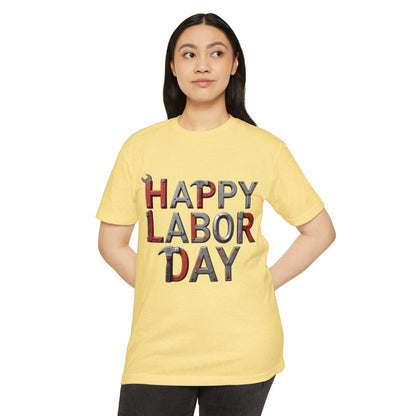Labor Day T-Shirt — "Happy Labor Day" Tool-Style Graphic